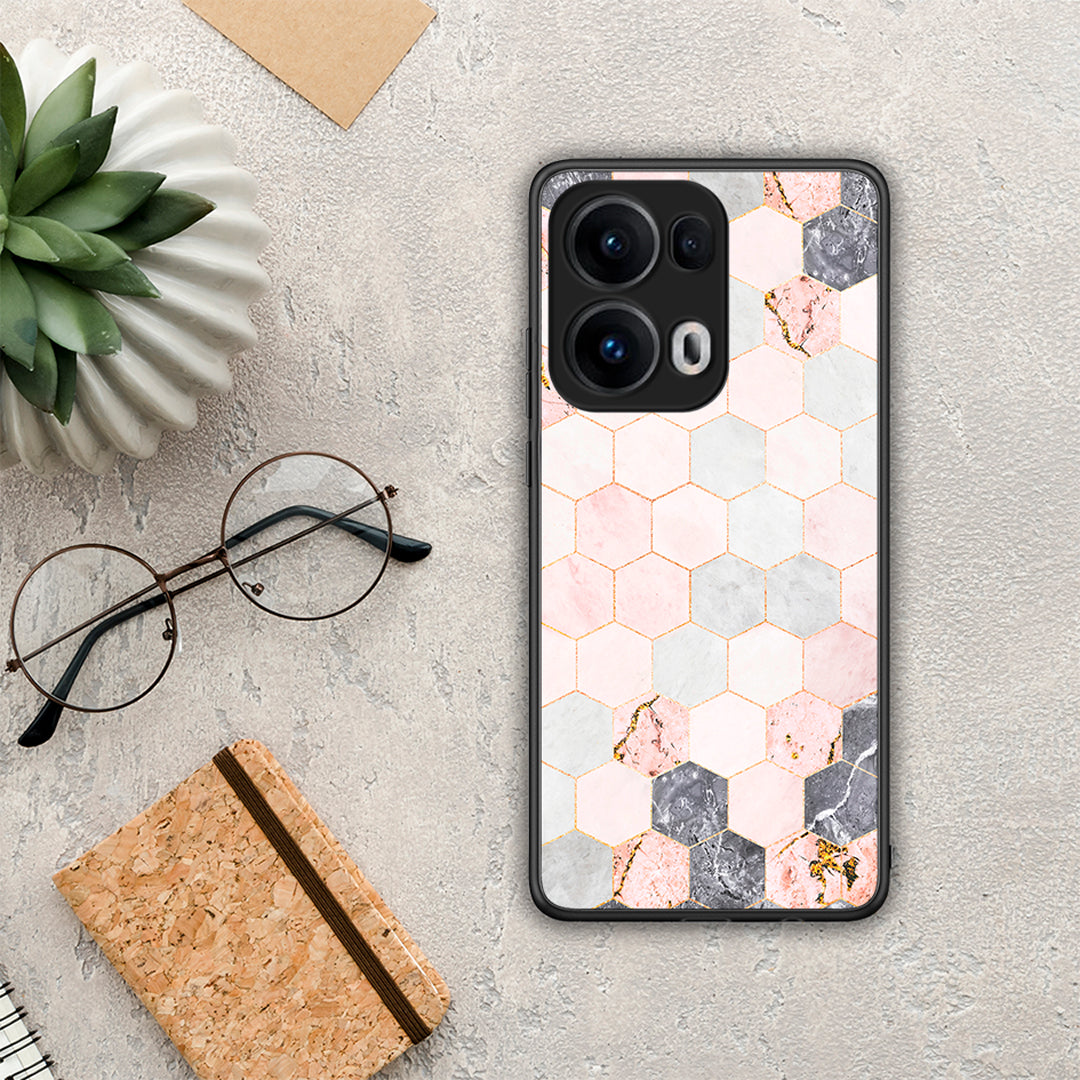 Marble Hexagon Pink - Oppo Reno13 Pro θήκη