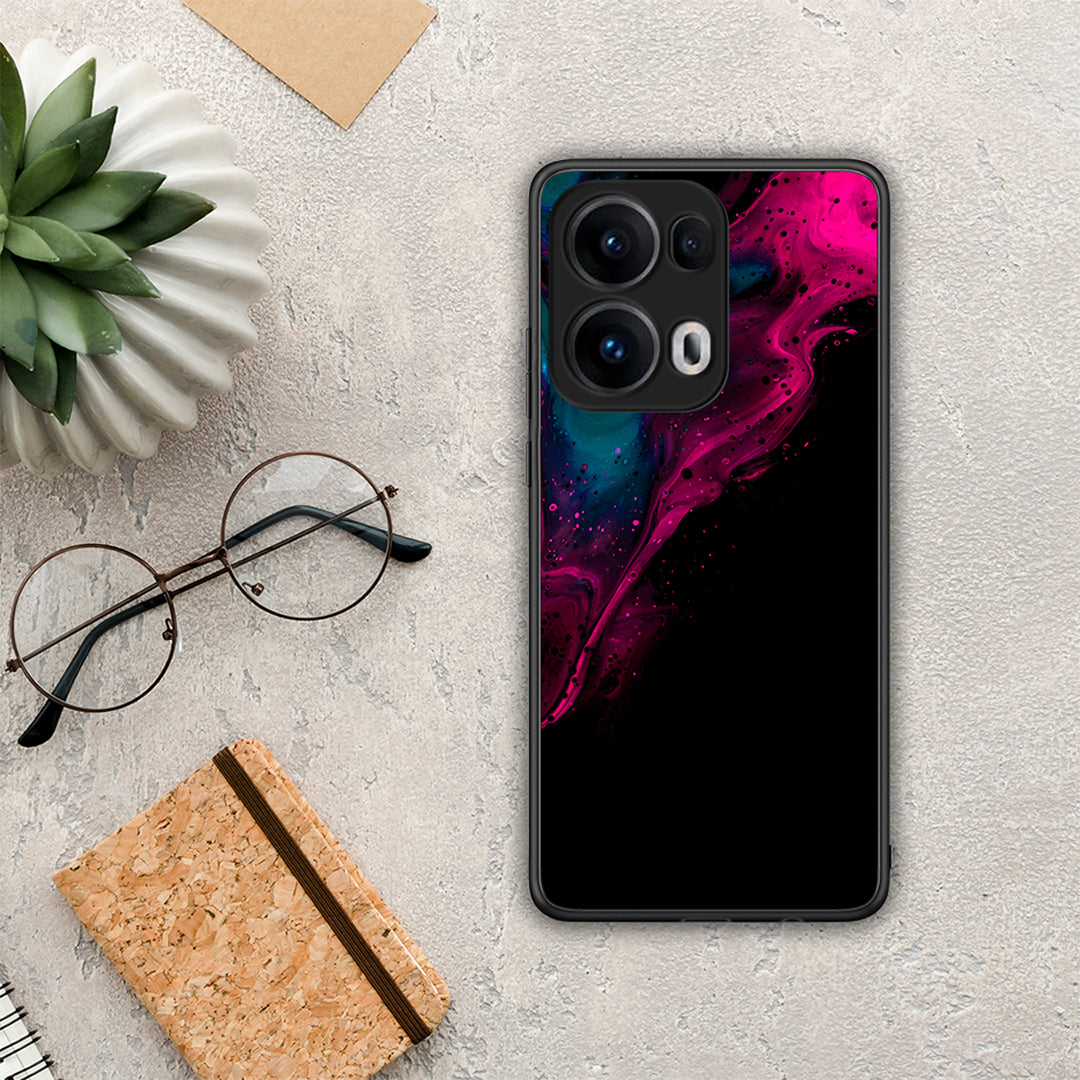 Watercolor Pink Black - Oppo Reno13 Pro θήκη