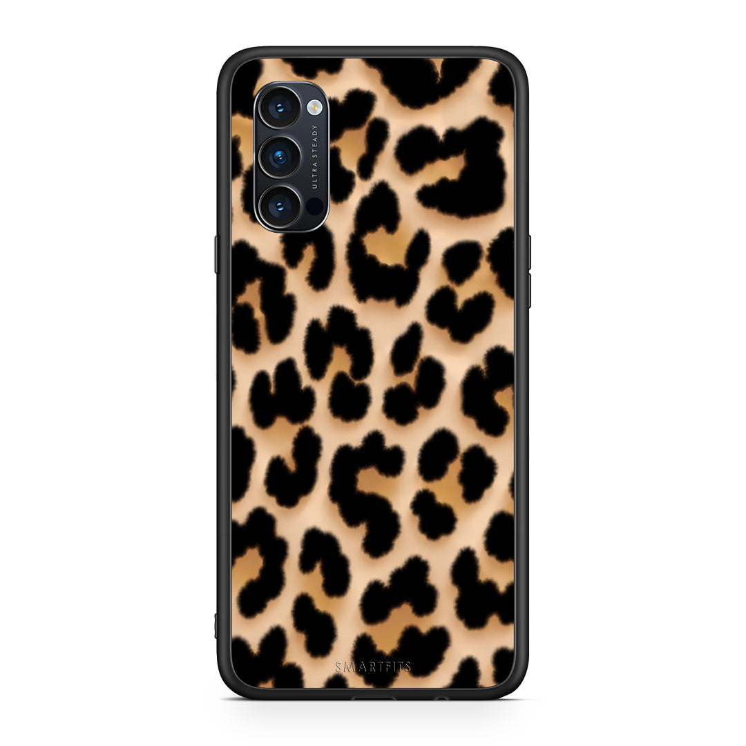 Θήκη Oppo Reno4 Pro 5G Leopard Print Tan Large από τη Smartfits με σχέδιο στο πίσω μέρος και μαύρο περίβλημα | Oppo Reno4 Pro 5G Leopard Print Tan Large case with colorful back and black bezels