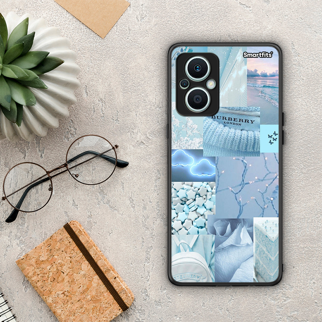 Θήκη Oppo Reno7 Lite Ciel Aesthetic Collage από τη Smartfits με σχέδιο στο πίσω μέρος και μαύρο περίβλημα | Oppo Reno7 Lite Ciel Aesthetic Collage Case with Colorful Back and Black Bezels