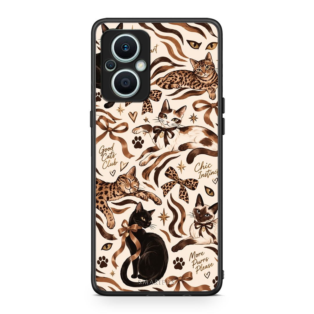 Θήκη Oppo Reno7 Lite Wild Cats and Animal Print Collage από τη Smartfits με σχέδιο στο πίσω μέρος και μαύρο περίβλημα | Oppo Reno7 Lite Wild Cats and Animal Print Collage case with colorful back and black bezels