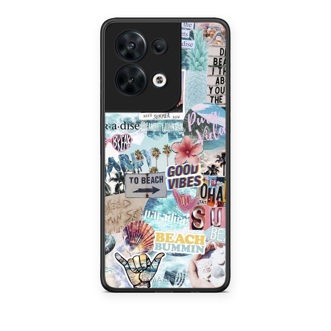 Θήκη Oppo Reno8 5G Summer Vibes από τη Smartfits με σχέδιο στο πίσω μέρος και μαύρο περίβλημα | Oppo Reno8 5G Summer Vibes case with colorful back and black bezels