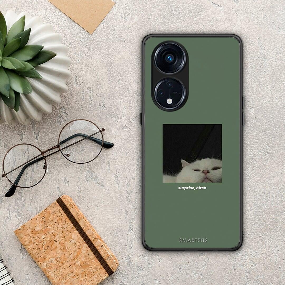 Θήκη Oppo A98 Bitch Surprise από τη Smartfits με σχέδιο στο πίσω μέρος και μαύρο περίβλημα | Oppo A98 Bitch Surprise Case with Colorful Back and Black Bezels