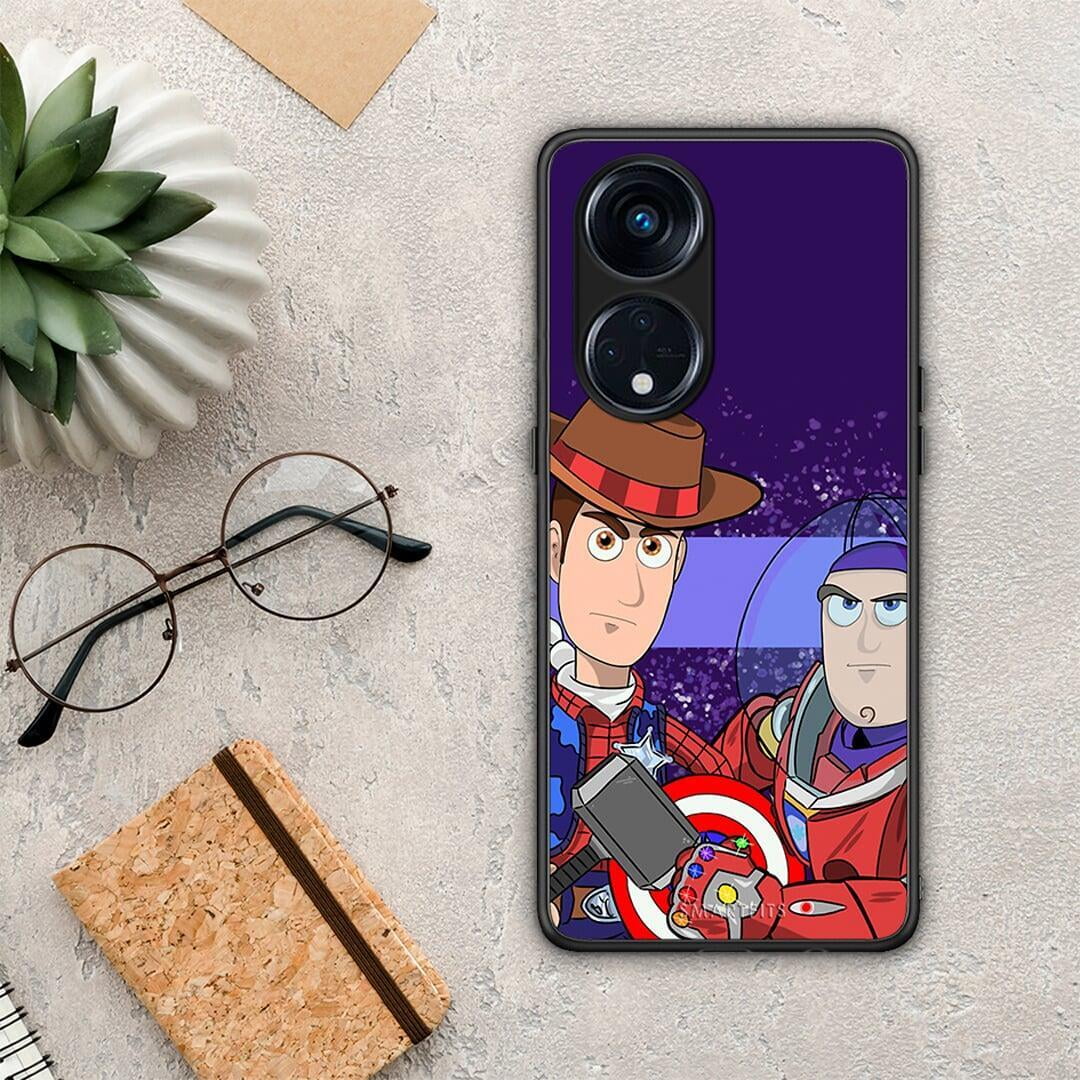 Θήκη Oppo A98 Infinity Story από τη Smartfits με σχέδιο στο πίσω μέρος και μαύρο περίβλημα | Oppo A98 Infinity Story Case with Colorful Back and Black Bezels
