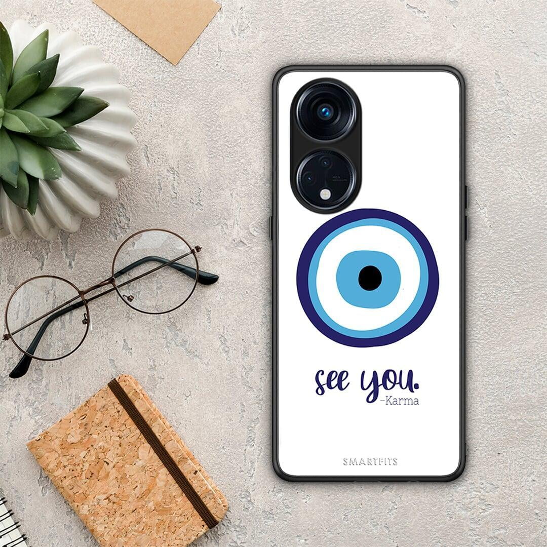 Θήκη Oppo A98 Karma Says από τη Smartfits με σχέδιο στο πίσω μέρος και μαύρο περίβλημα | Oppo A98 Karma Says Case with Colorful Back and Black Bezels