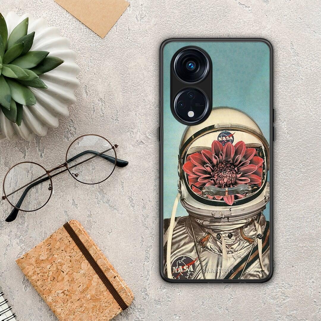 Θήκη Oppo A98 Nasa Bloom από τη Smartfits με σχέδιο στο πίσω μέρος και μαύρο περίβλημα | Oppo A98 Nasa Bloom Case with Colorful Back and Black Bezels