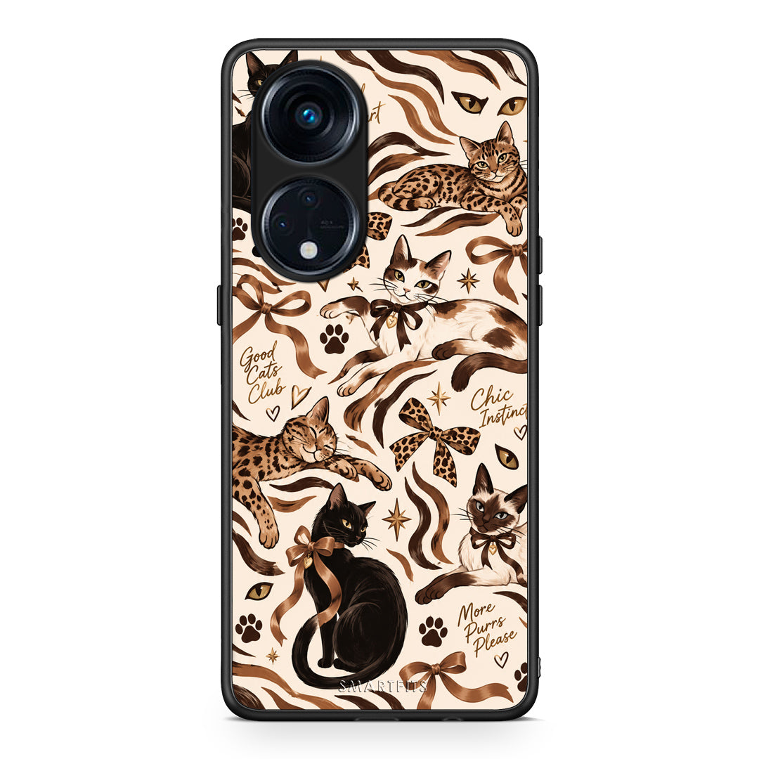 Θήκη Oppo Reno8T 5G / A1 Pro Wild Cats and Animal Print Collage από τη Smartfits με σχέδιο στο πίσω μέρος και μαύρο περίβλημα | Oppo Reno8T 5G / A1 Pro Wild Cats and Animal Print Collage case with colorful back and black bezels