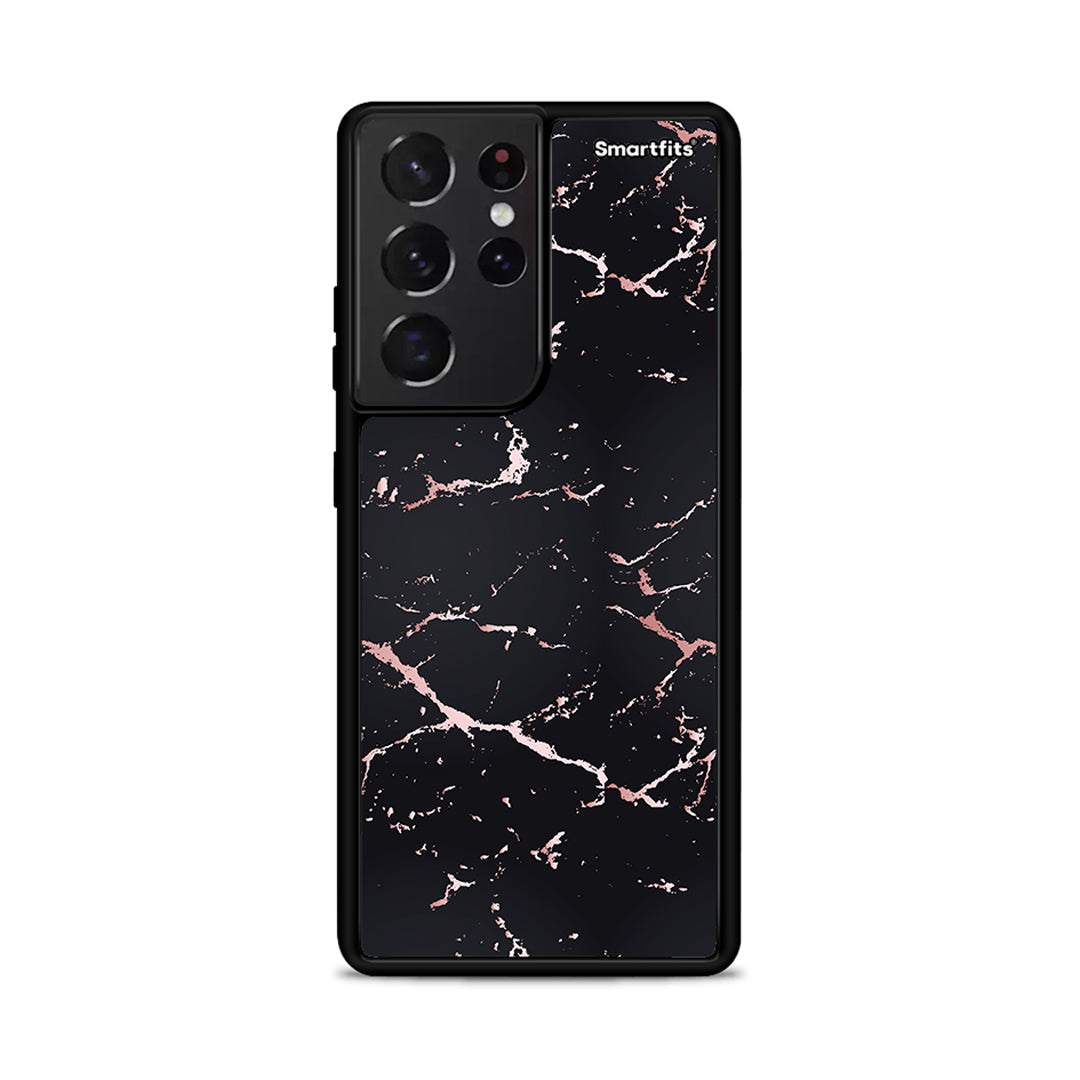 Marble Black Rosegold - Samsung Galaxy S21 Ultra θήκη