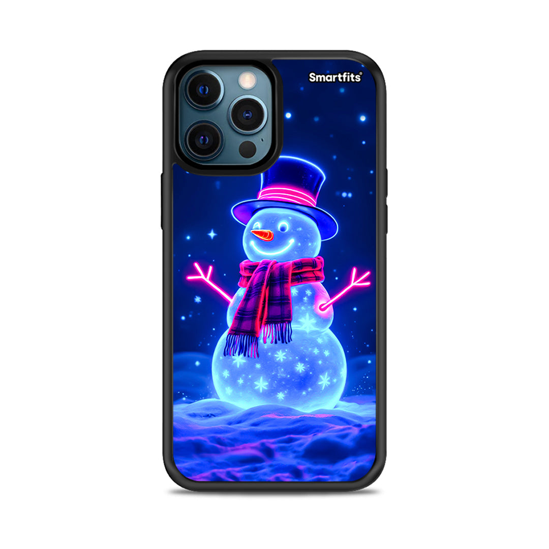 Christmas Neon Snowman - iPhone 12 Pro θήκη