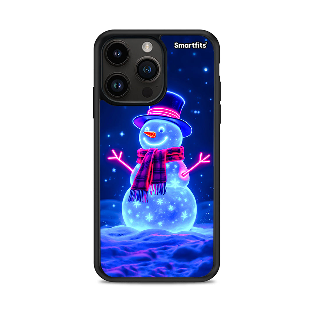 Christmas Neon Snowman - iPhone 14 Pro Max θήκη