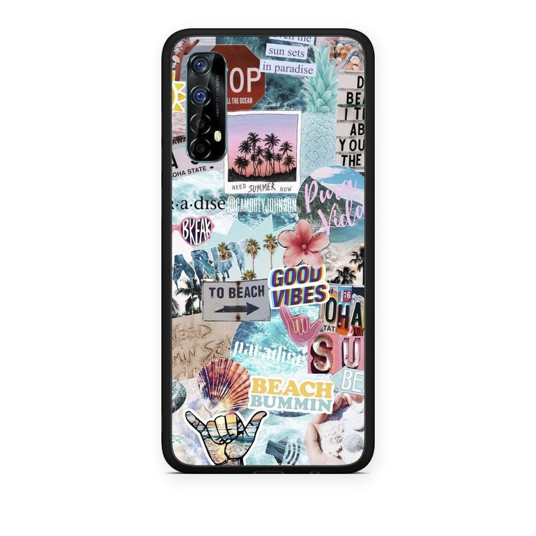 Θήκη Realme 7 Summer Vibes από τη Smartfits με σχέδιο στο πίσω μέρος και μαύρο περίβλημα | Realme 7 Summer Vibes case with colorful back and black bezels