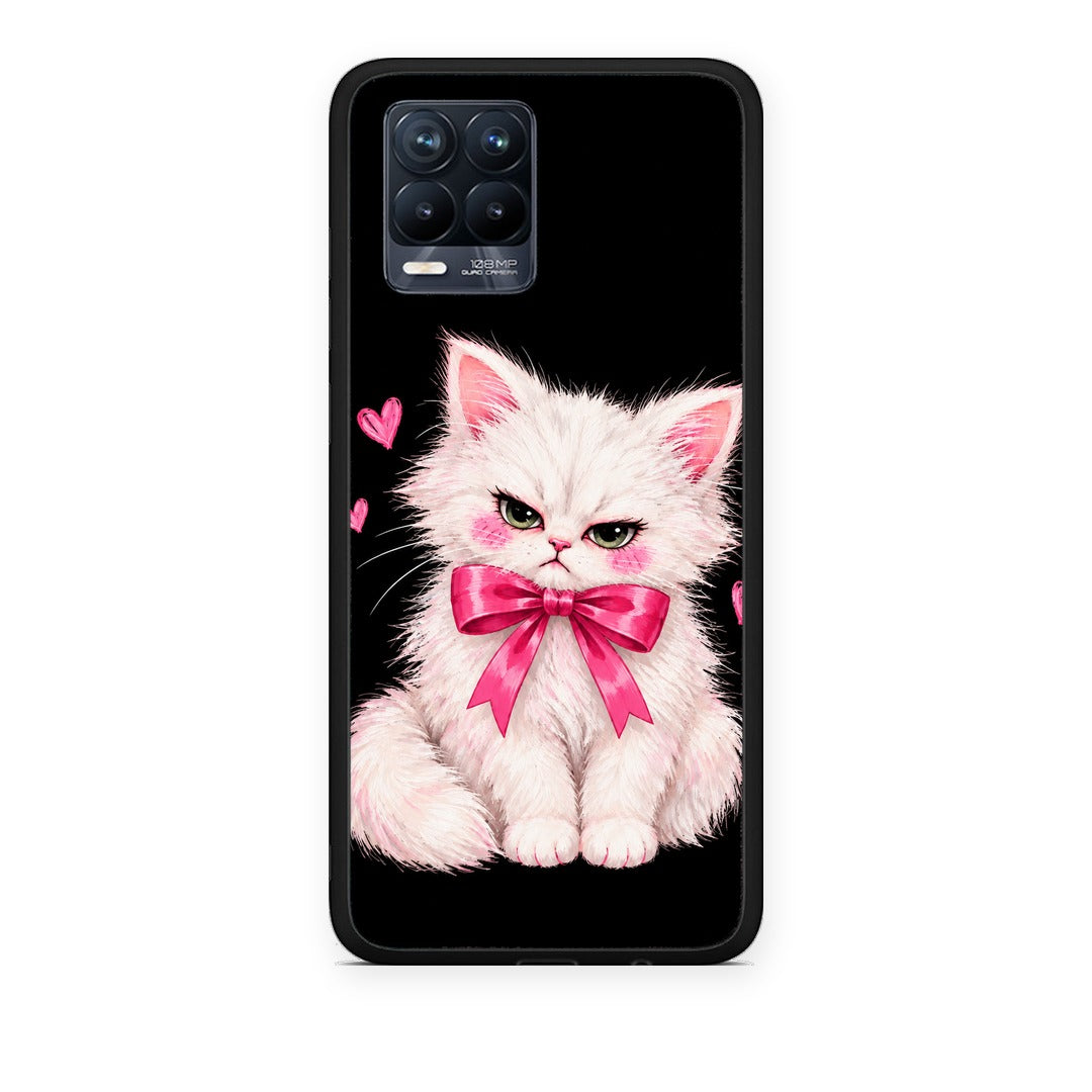 Θήκη Realme 8 / 8 Pro Grumpy Party Kitten on Black από τη Smartfits με σχέδιο στο πίσω μέρος και μαύρο περίβλημα | Realme 8 / 8 Pro Grumpy Party Kitten on Black case with colorful back and black bezels