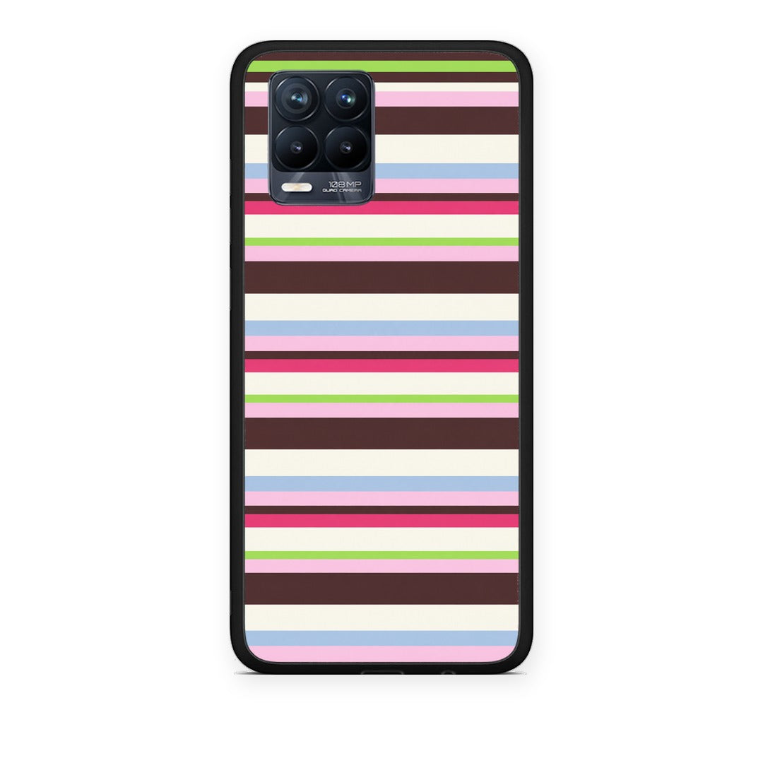 Θήκη Realme 8 / 8 Pro Multicolour Horizontal Stripes από τη Smartfits με σχέδιο στο πίσω μέρος και μαύρο περίβλημα | Realme 8 / 8 Pro Multicolour Horizontal Stripes case with colorful back and black bezels