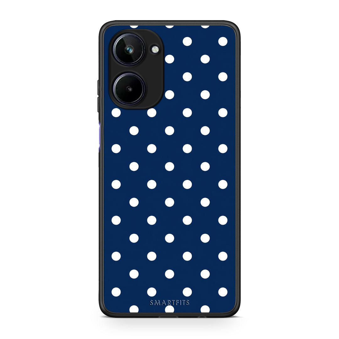 Θήκη Realme 10 White Small Polka Dots on Navy από τη Smartfits με σχέδιο στο πίσω μέρος και μαύρο περίβλημα | Realme 10 White Small Polka Dots on Navy case with colorful back and black bezels