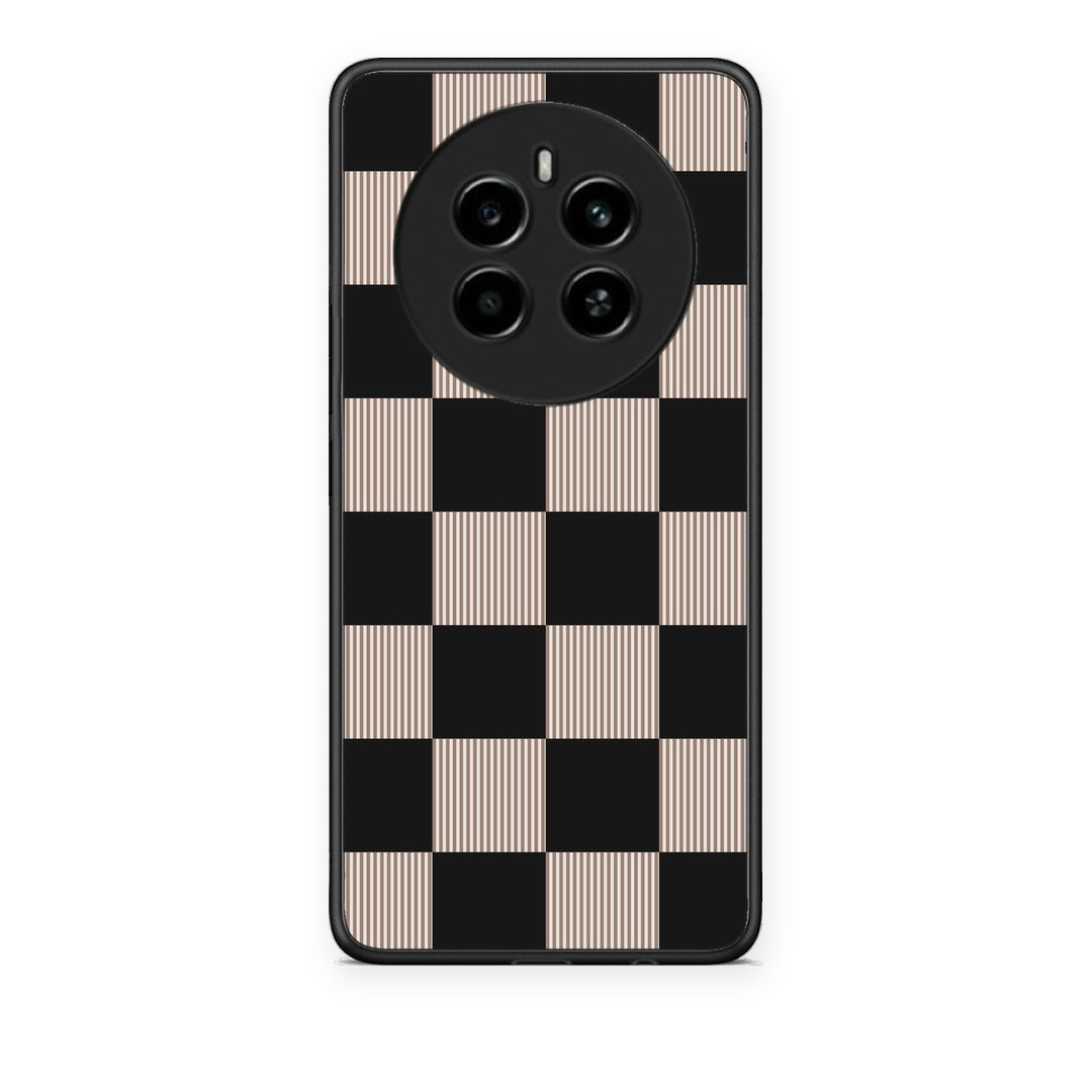 Θήκη Realme 12 4G / 12+ / 13 4G Black and Taupe Striped Checks από τη Smartfits με σχέδιο στο πίσω μέρος και μαύρο περίβλημα | Realme 12 4G / 12+ / 13 4G Black and Taupe Striped Checks case with colorful back and black bezels