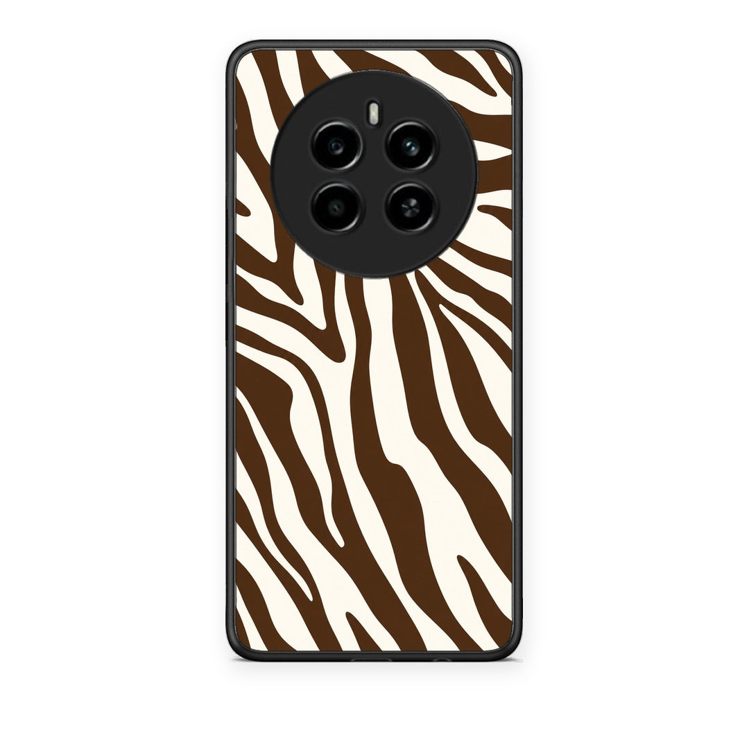 Θήκη Realme 12 4G / 12+ / 13 4G Brown and Cream Zebra Stripes από τη Smartfits με σχέδιο στο πίσω μέρος και μαύρο περίβλημα | Realme 12 4G / 12+ / 13 4G Brown and Cream Zebra Stripes case with colorful back and black bezels