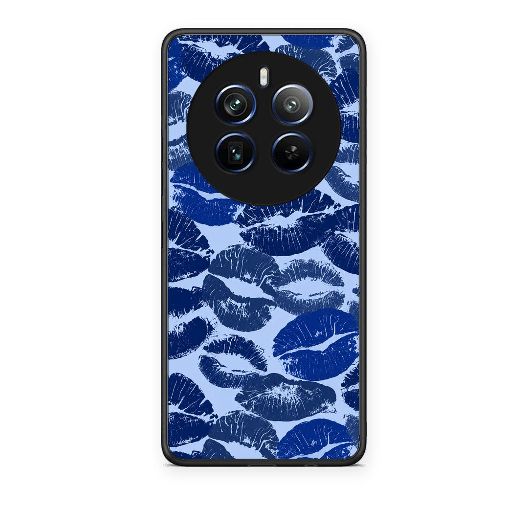 Θήκη Realme 12 Pro 5G / 12 Pro+ Blue Lipstick Kisses από τη Smartfits με σχέδιο στο πίσω μέρος και μαύρο περίβλημα | Realme 12 Pro 5G / 12 Pro+ Blue Lipstick Kisses case with colorful back and black bezels