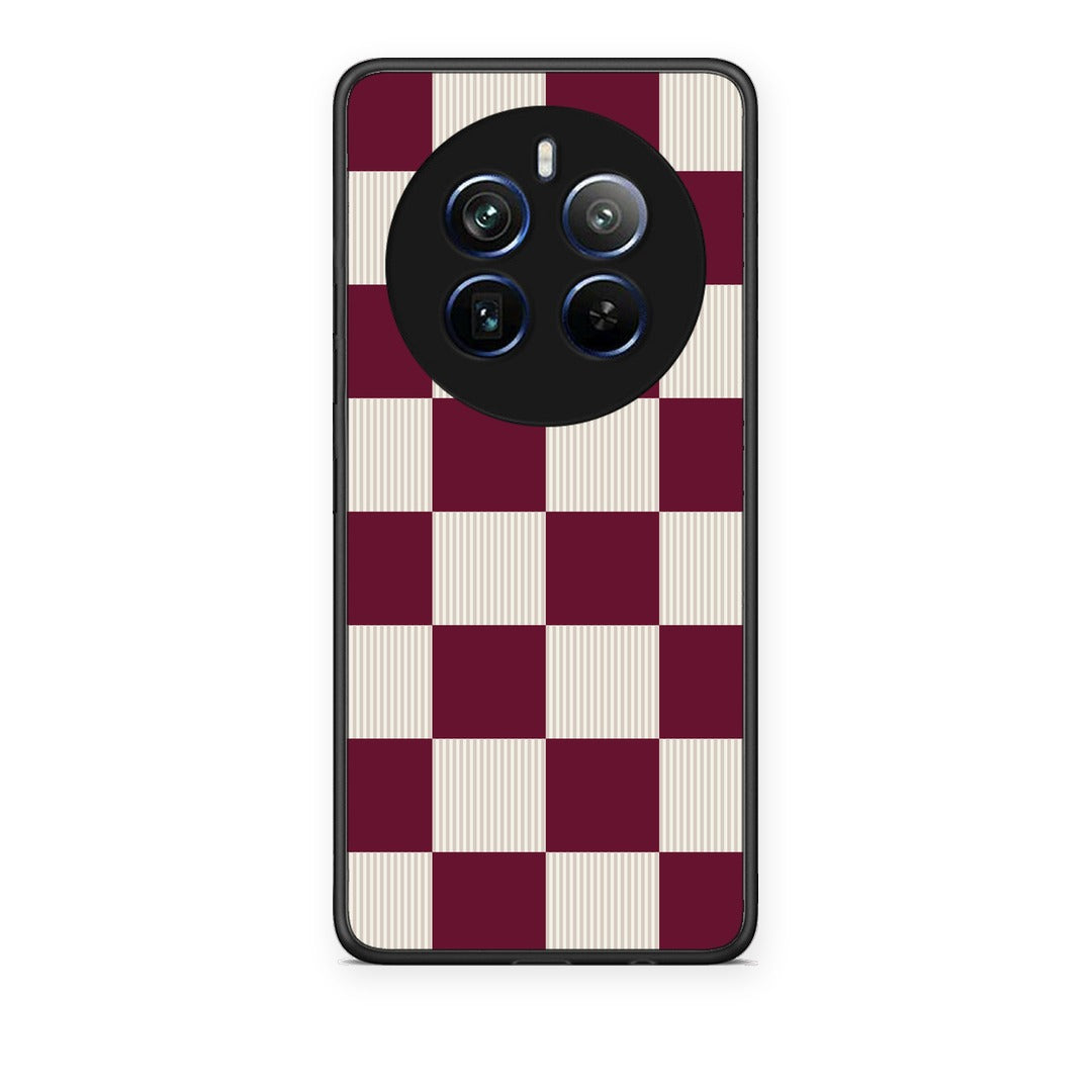Θήκη Realme 12 Pro 5G / 12 Pro+ Burgundy and Cream Striped Checks από τη Smartfits με σχέδιο στο πίσω μέρος και μαύρο περίβλημα | Realme 12 Pro 5G / 12 Pro+ Burgundy and Cream Striped Checks case with colorful back and black bezels