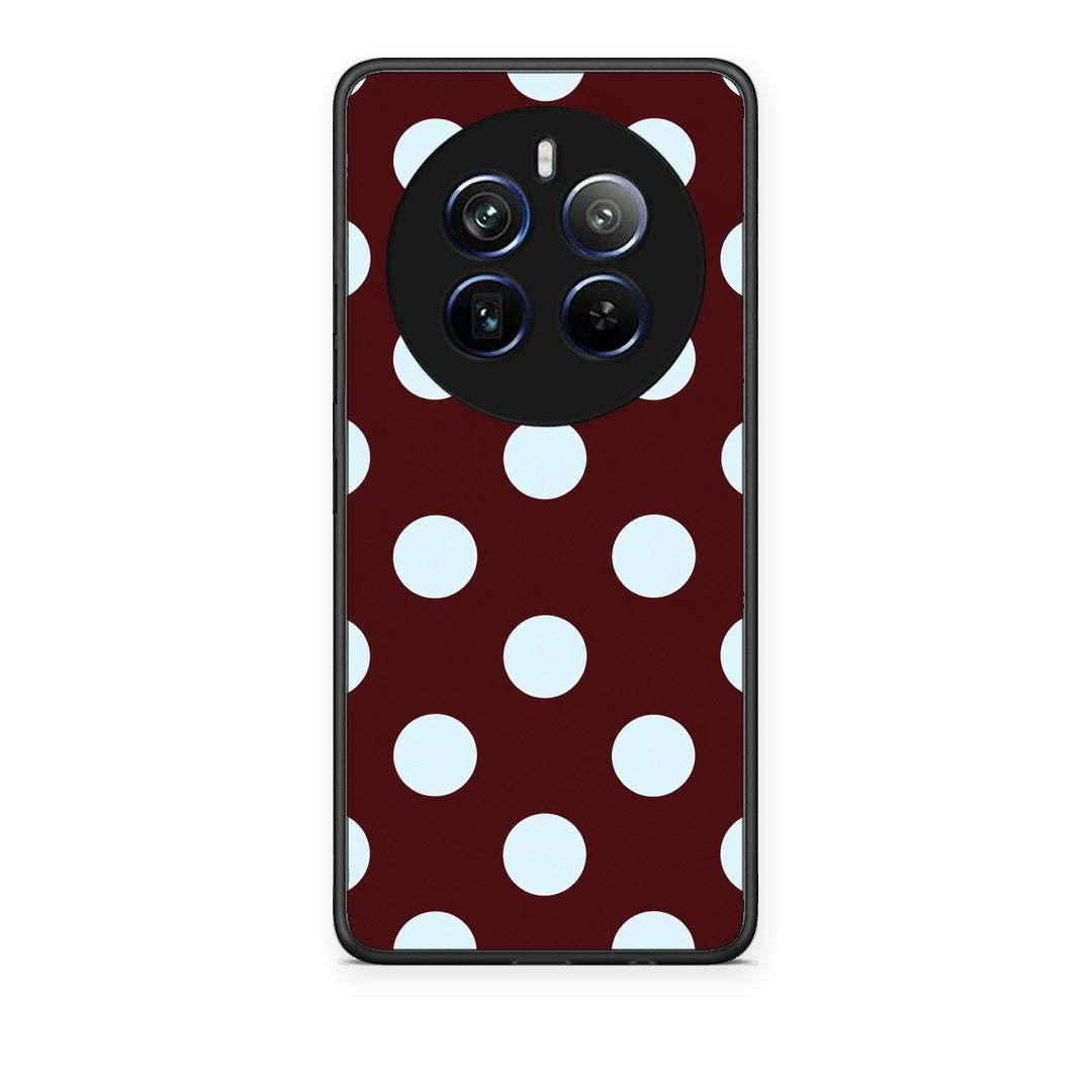 Θήκη Realme 12 Pro 5G / 12 Pro+ Pale Blue Large Polka Dots on Burgundy από τη Smartfits με σχέδιο στο πίσω μέρος και μαύρο περίβλημα | Realme 12 Pro 5G / 12 Pro+ Pale Blue Large Polka Dots on Burgundy case with colorful back and black bezels