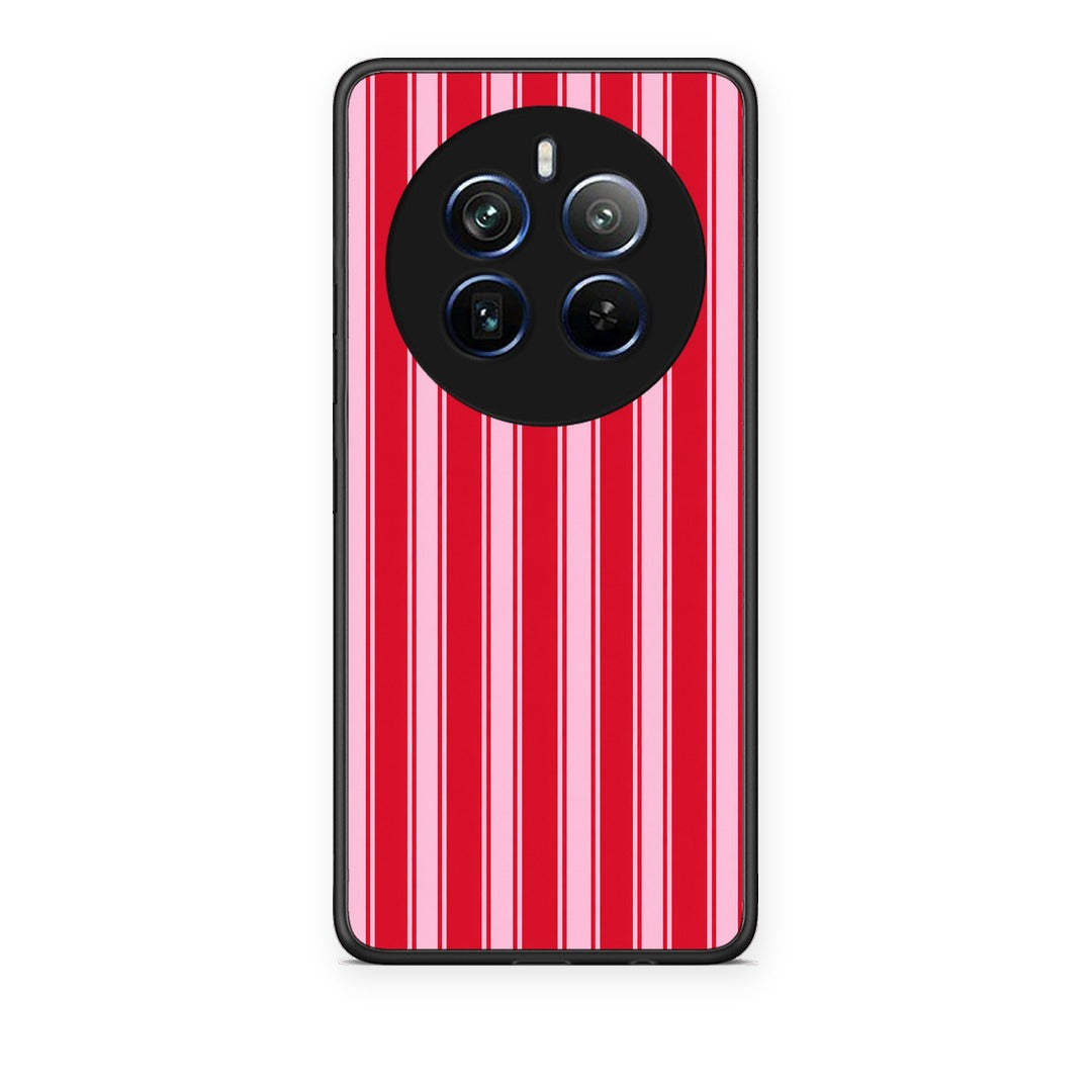 Θήκη Realme 12 Pro 5G / 12 Pro+ Red and Pink Vertical Pinstripes από τη Smartfits με σχέδιο στο πίσω μέρος και μαύρο περίβλημα | Realme 12 Pro 5G / 12 Pro+ Red and Pink Vertical Pinstripes case with colorful back and black bezels