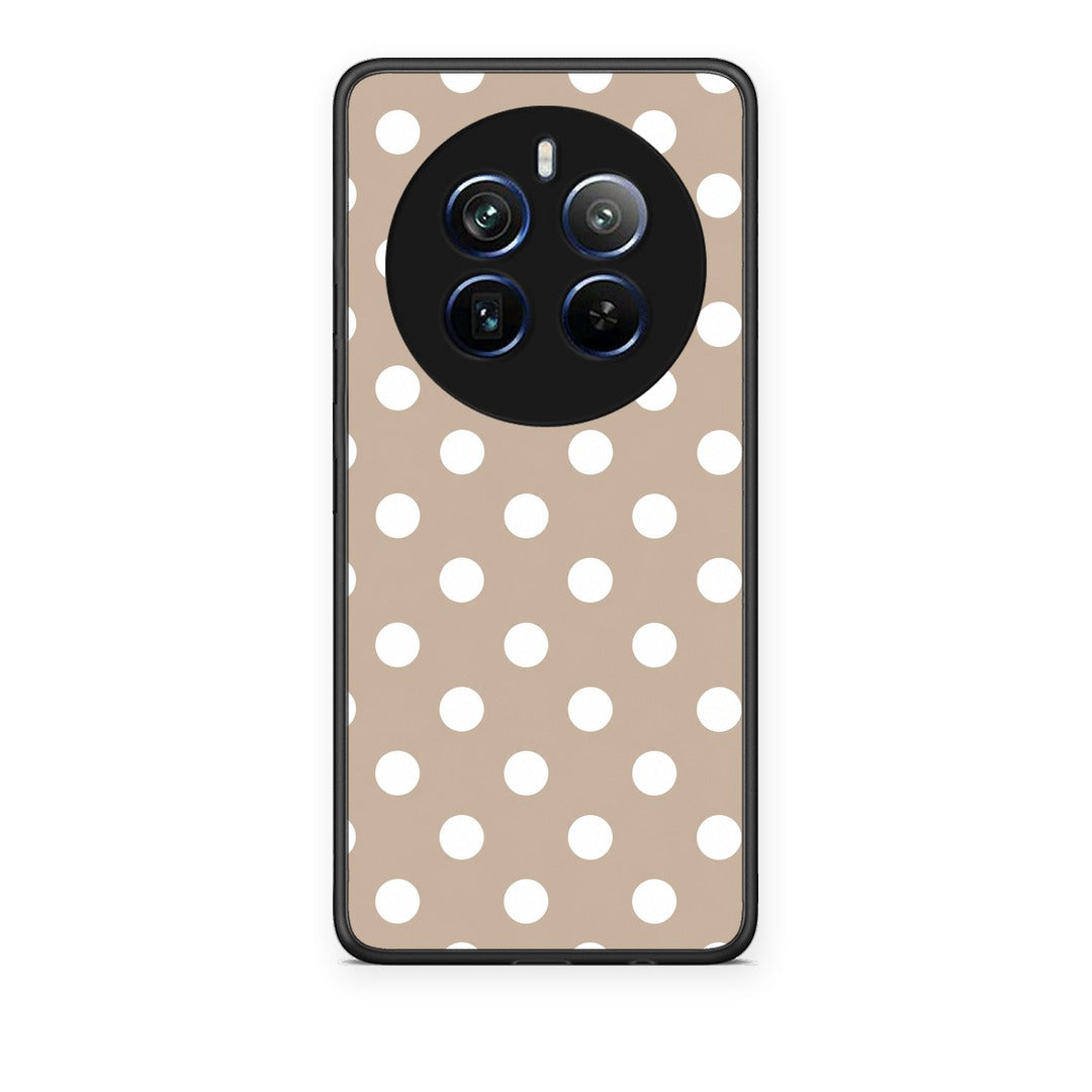 Θήκη Realme 12 Pro 5G / 12 Pro+ White Polka Dots on Taupe από τη Smartfits με σχέδιο στο πίσω μέρος και μαύρο περίβλημα | Realme 12 Pro 5G / 12 Pro+ White Polka Dots on Taupe case with colorful back and black bezels