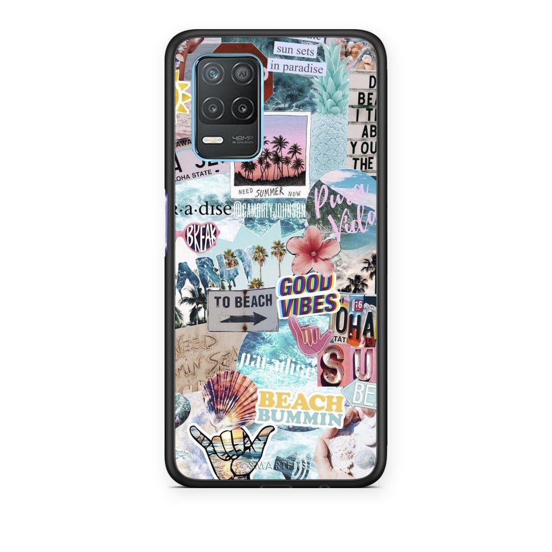 Θήκη Realme 8 5G Summer Vibes από τη Smartfits με σχέδιο στο πίσω μέρος και μαύρο περίβλημα | Realme 8 5G Summer Vibes case with colorful back and black bezels