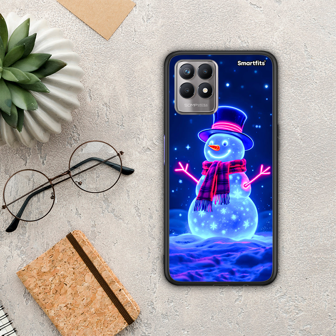 Christmas Neon Snowman - Realme 8i θήκη