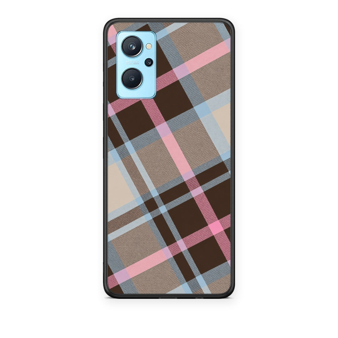 Θήκη Oppo A96 Brown Pink and Blue Diagonal Plaid από τη Smartfits με σχέδιο στο πίσω μέρος και μαύρο περίβλημα | Oppo A96 Brown Pink and Blue Diagonal Plaid case with colorful back and black bezels