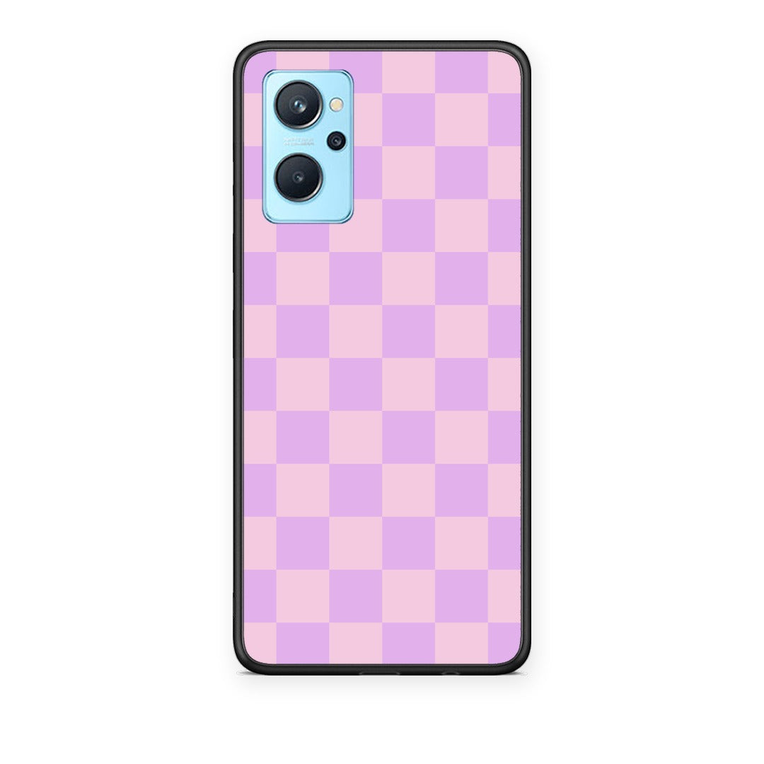 Θήκη Oppo A96 Lavender and Pink Checkerboard από τη Smartfits με σχέδιο στο πίσω μέρος και μαύρο περίβλημα | Oppo A96 Lavender and Pink Checkerboard case with colorful back and black bezels