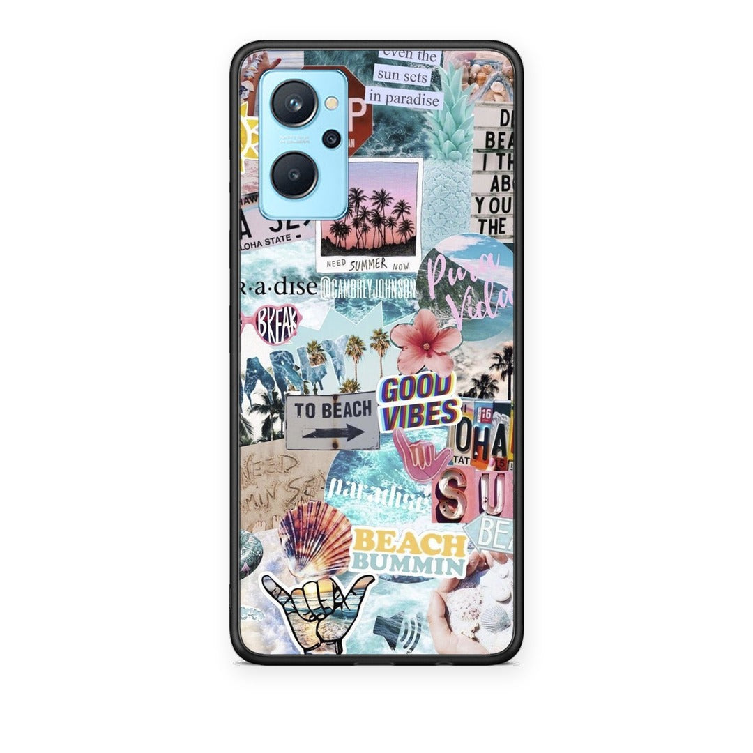 Θήκη Realme 9i Summer Vibes από τη Smartfits με σχέδιο στο πίσω μέρος και μαύρο περίβλημα | Realme 9i Summer Vibes case with colorful back and black bezels