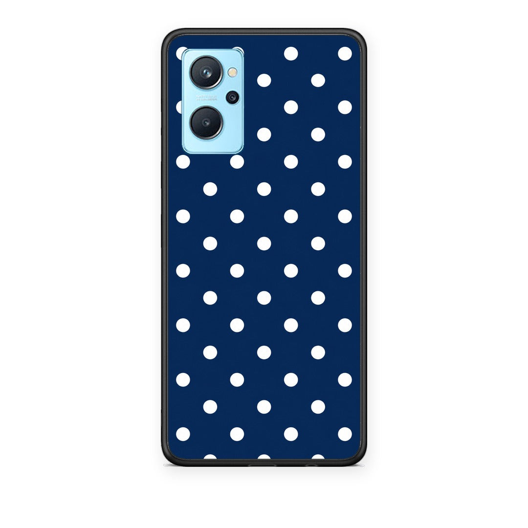 Θήκη Oppo A96 White Small Polka Dots on Navy από τη Smartfits με σχέδιο στο πίσω μέρος και μαύρο περίβλημα | Oppo A96 White Small Polka Dots on Navy case with colorful back and black bezels