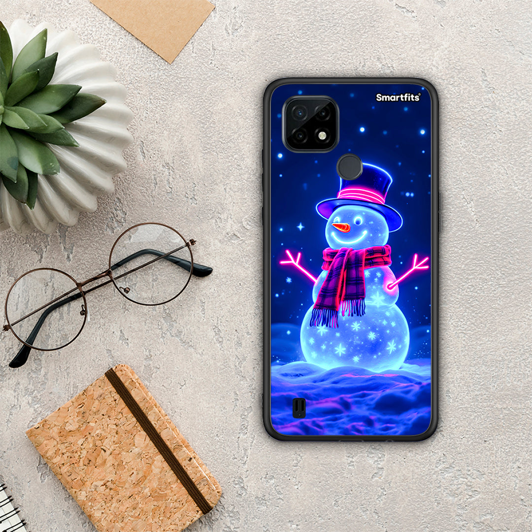 Christmas Neon Snowman - Realme C21 θήκη