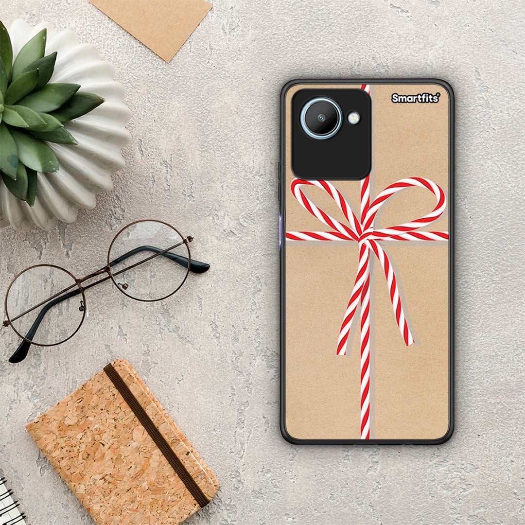 Θήκη Realme C30 Christmas Gift από τη Smartfits με σχέδιο στο πίσω μέρος και μαύρο περίβλημα | Realme C30 Christmas Gift Case with Colorful Back and Black Bezels