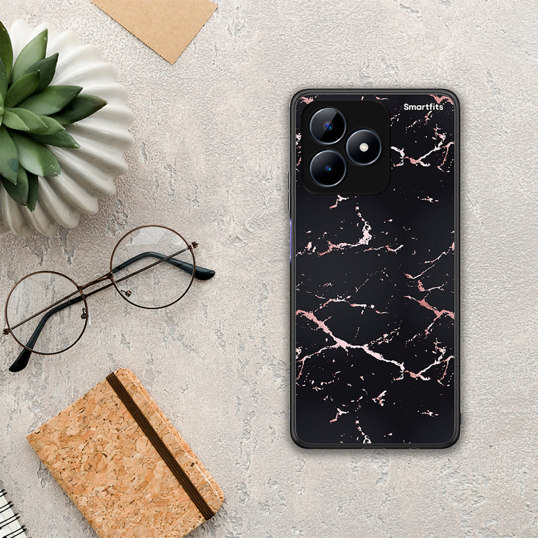 Marble Black Rosegold - Realme C51 θήκη