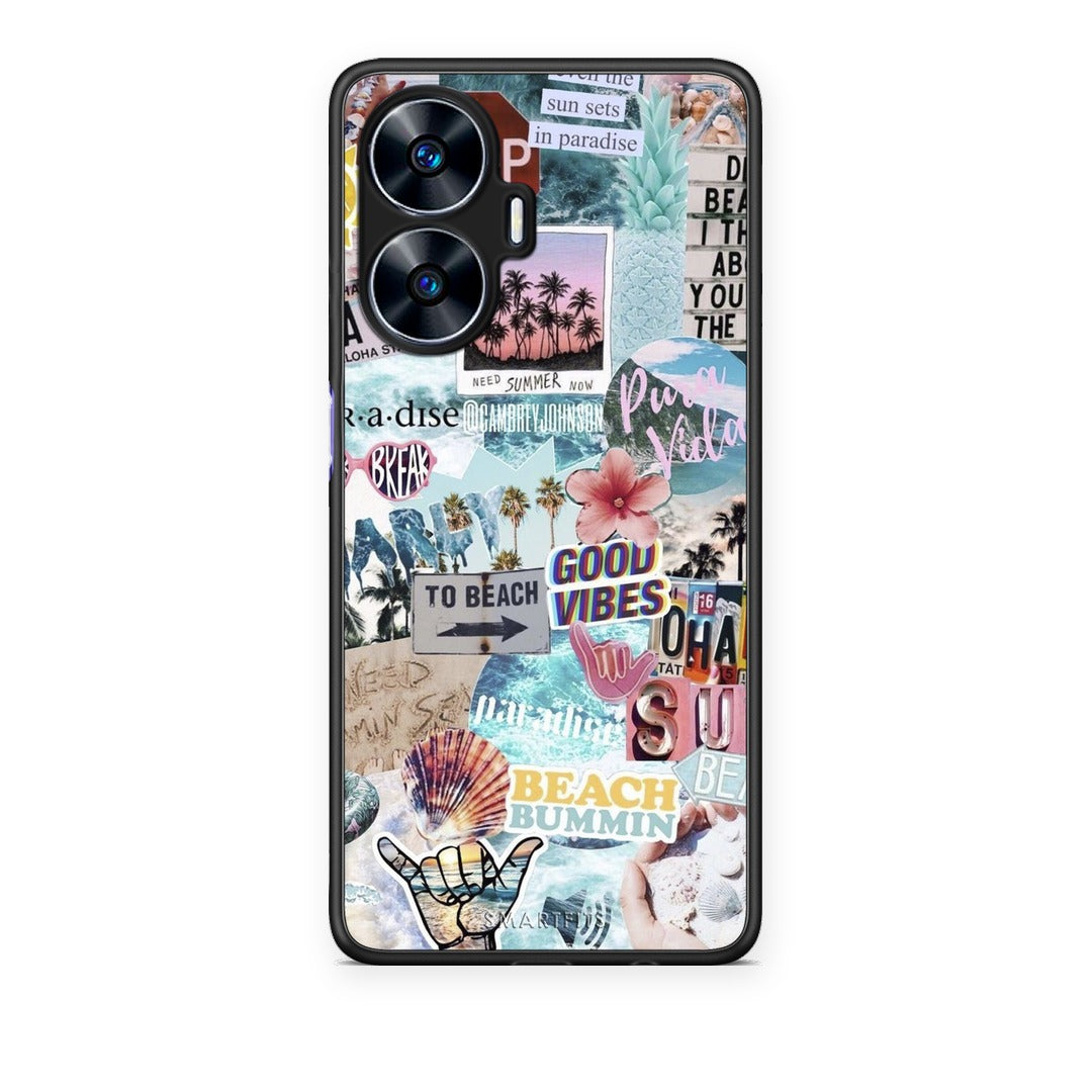 Θήκη Realme C55 Dual Summer Vibes από τη Smartfits με σχέδιο στο πίσω μέρος και μαύρο περίβλημα | Realme C55 Dual Summer Vibes case with colorful back and black bezels
