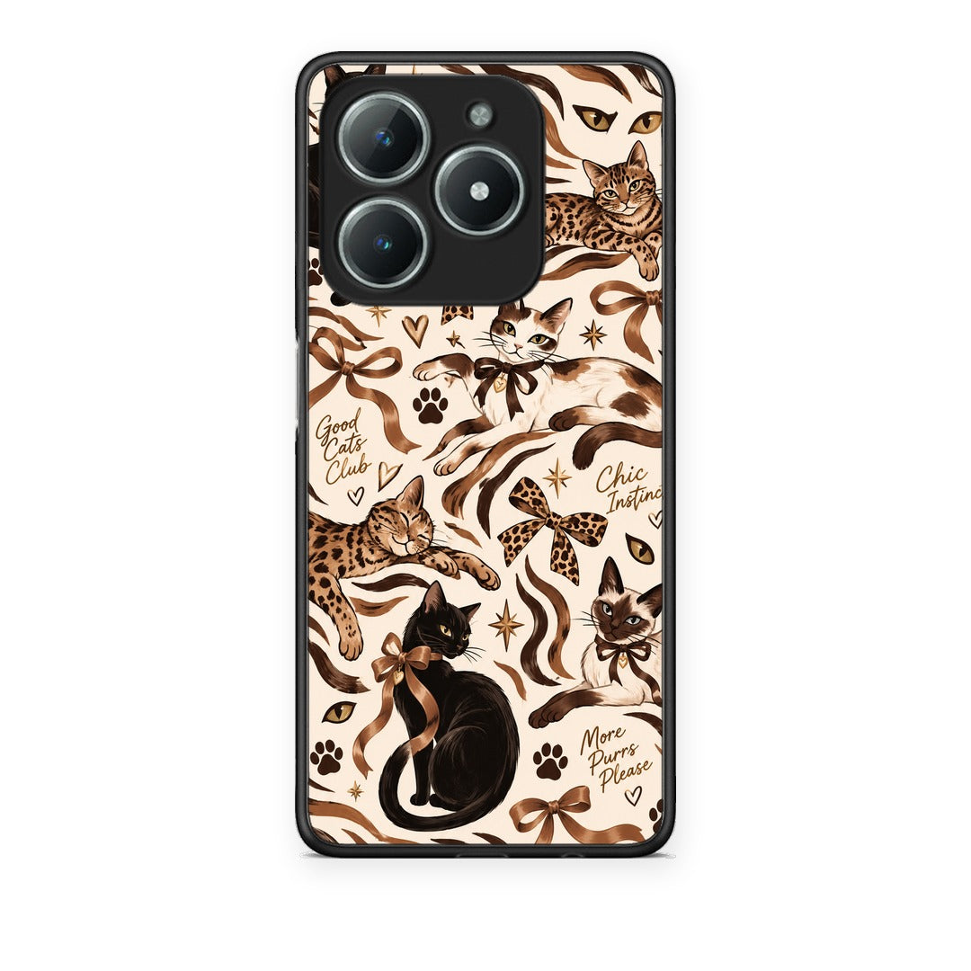 Θήκη Realme C61 Wild Cats and Animal Print Collage από τη Smartfits με σχέδιο στο πίσω μέρος και μαύρο περίβλημα | Realme C61 Wild Cats and Animal Print Collage case with colorful back and black bezels