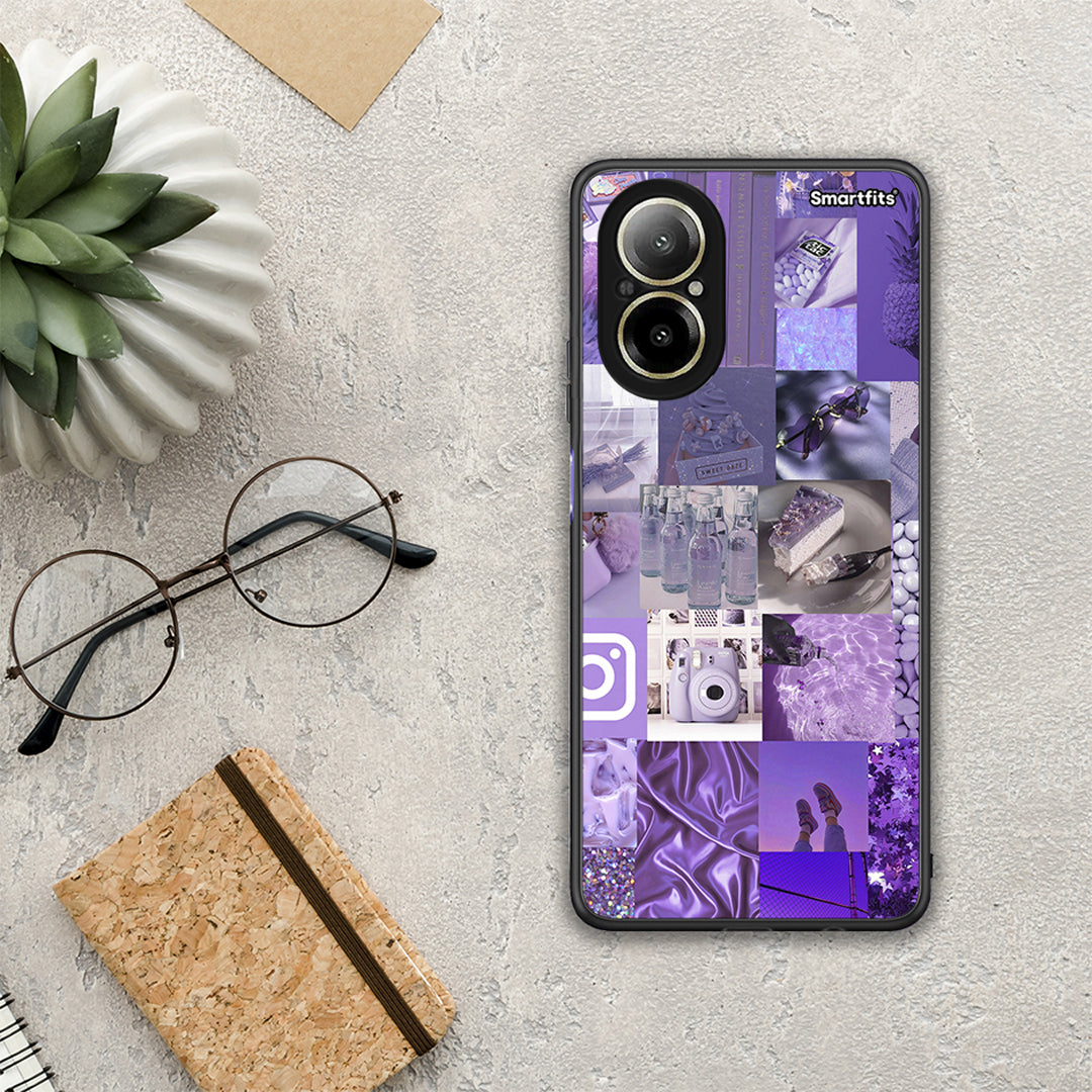 Purple Aesthetic Collage - Realme C67 4G θήκη