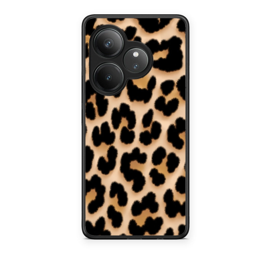 Θήκη Realme GT 6 5G Leopard Print Tan Large από τη Smartfits με σχέδιο στο πίσω μέρος και μαύρο περίβλημα | Realme GT 6 5G Leopard Print Tan Large case with colorful back and black bezels