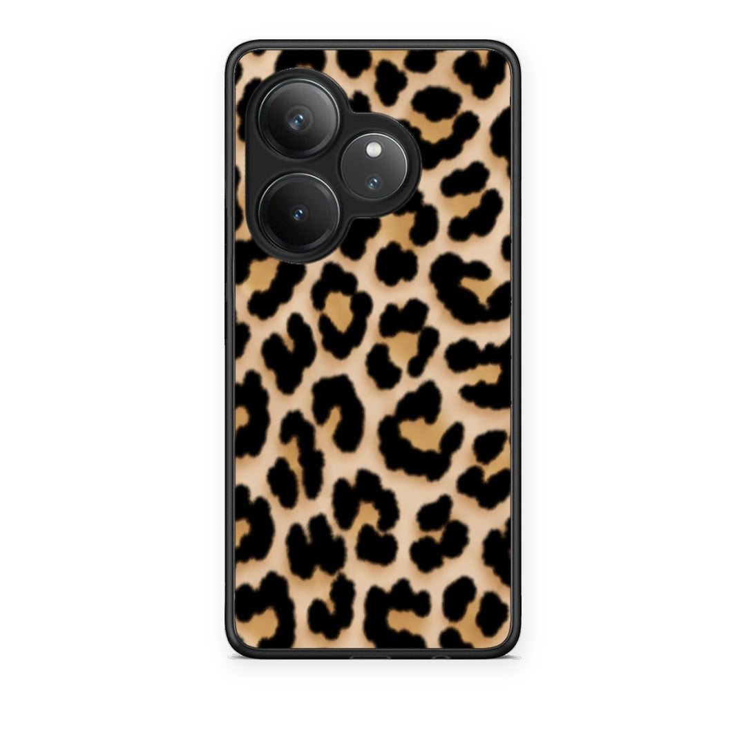 Θήκη Realme GT 6 5G Leopard Print Tan Small από τη Smartfits με σχέδιο στο πίσω μέρος και μαύρο περίβλημα | Realme GT 6 5G Leopard Print Tan Small case with colorful back and black bezels