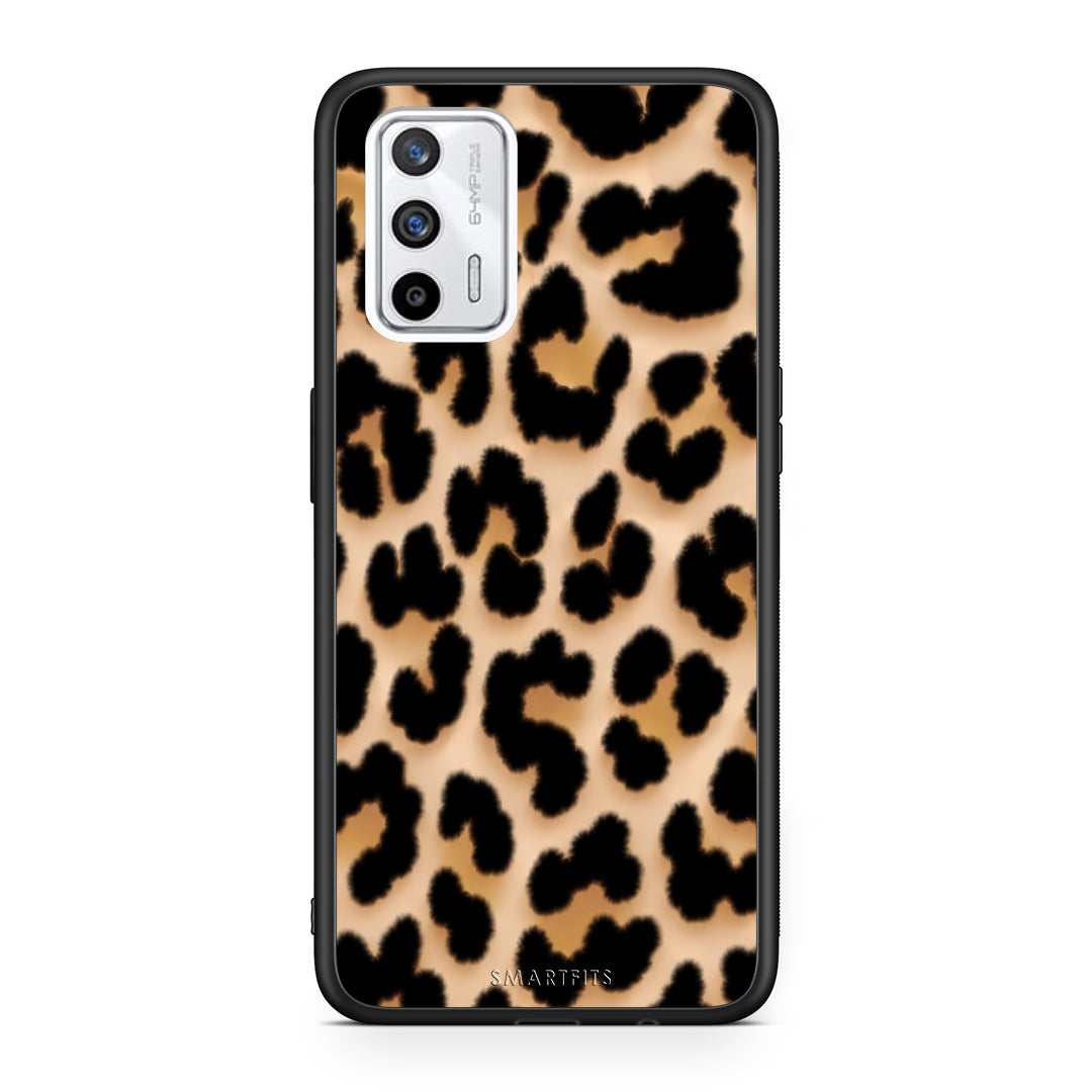 Θήκη Realme GT Leopard Print Tan Large από τη Smartfits με σχέδιο στο πίσω μέρος και μαύρο περίβλημα | Realme GT Leopard Print Tan Large case with colorful back and black bezels