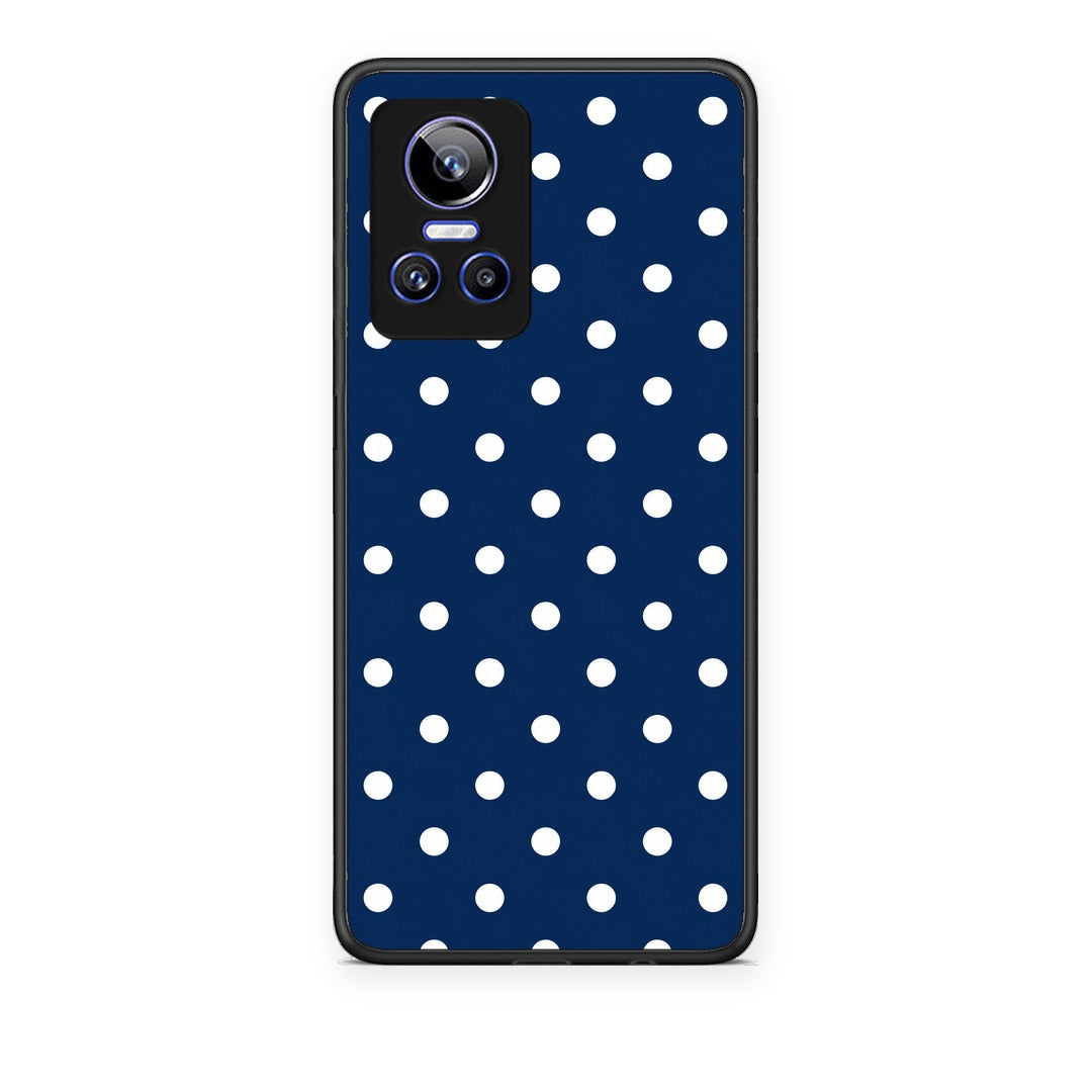 Θήκη Realme GT Neo 3 White Small Polka Dots on Navy από τη Smartfits με σχέδιο στο πίσω μέρος και μαύρο περίβλημα | Realme GT Neo 3 White Small Polka Dots on Navy case with colorful back and black bezels