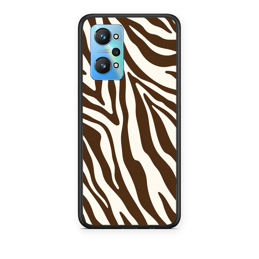 Θήκη Realme GT Neo 3T Brown and Cream Zebra Stripes από τη Smartfits με σχέδιο στο πίσω μέρος και μαύρο περίβλημα | Realme GT Neo 3T Brown and Cream Zebra Stripes case with colorful back and black bezels