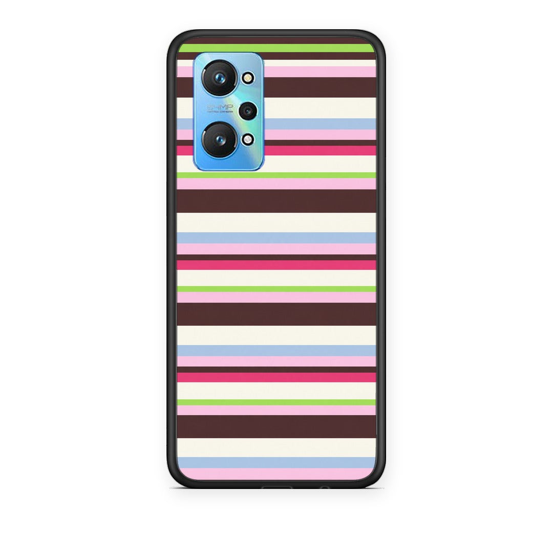 Θήκη Realme GT Neo 3T Multicolour Horizontal Stripes από τη Smartfits με σχέδιο στο πίσω μέρος και μαύρο περίβλημα | Realme GT Neo 3T Multicolour Horizontal Stripes case with colorful back and black bezels