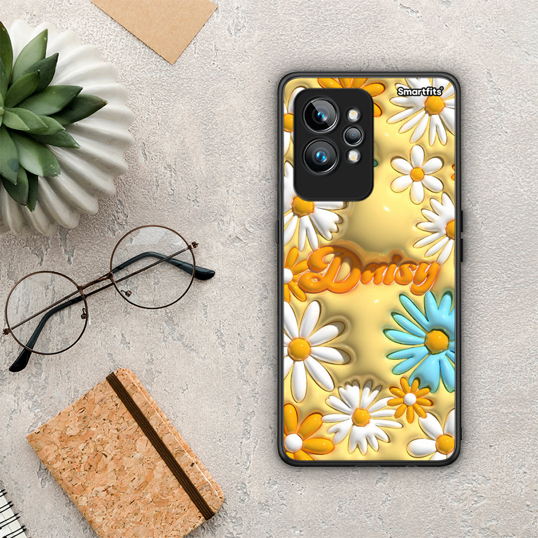 Θήκη Realme GT2 Bubble Daisies από τη Smartfits με σχέδιο στο πίσω μέρος και μαύρο περίβλημα | Realme GT2 Bubble Daisies Case with Colorful Back and Black Bezels
