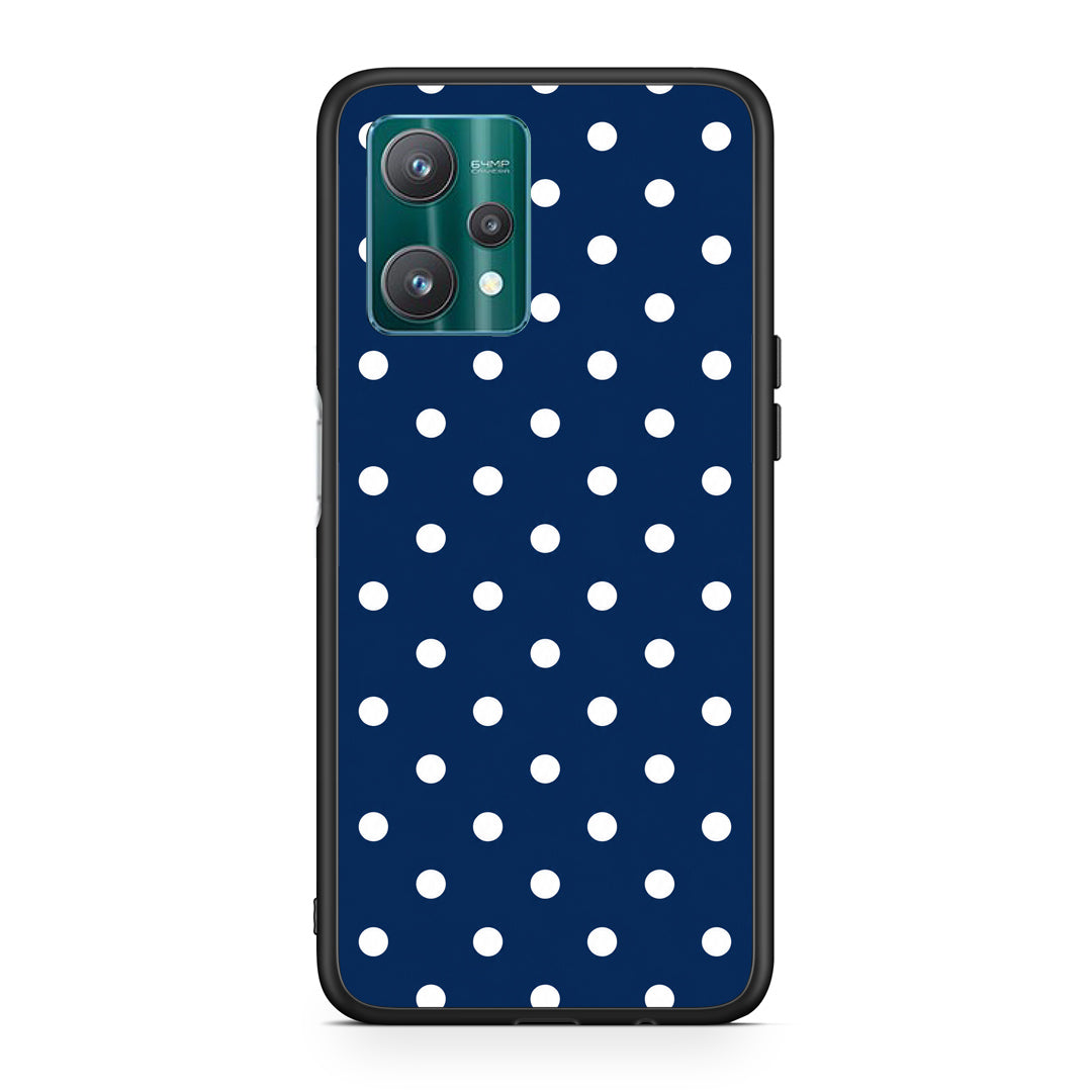 Θήκη Realme 9 Pro White Small Polka Dots on Navy από τη Smartfits με σχέδιο στο πίσω μέρος και μαύρο περίβλημα | Realme 9 Pro White Small Polka Dots on Navy case with colorful back and black bezels