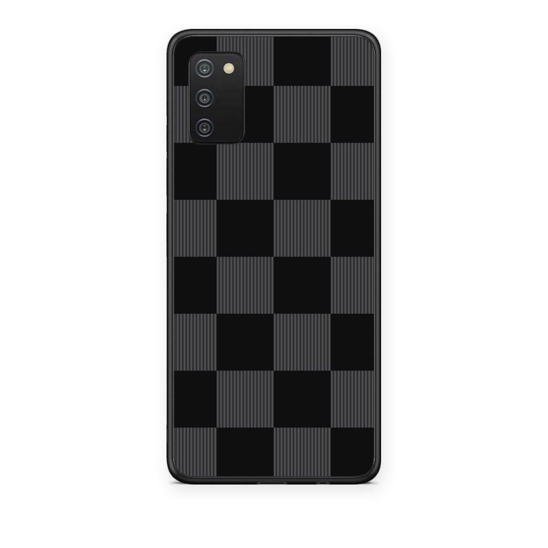Θήκη Samsung Galaxy A02s / M02s / F02s Black and Charcoal Striped Checks από τη Smartfits με σχέδιο στο πίσω μέρος και μαύρο περίβλημα | Samsung Galaxy A02s / M02s / F02s Black and Charcoal Striped Checks case with colorful back and black bezels