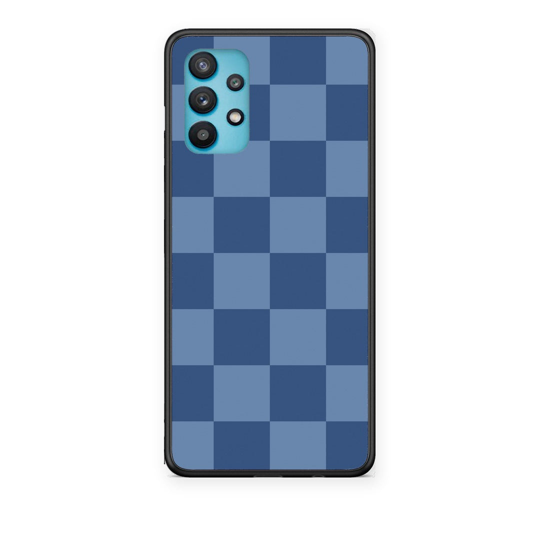 Θήκη Samsung Galaxy A32 5G Denim Blue Checkerboard από τη Smartfits με σχέδιο στο πίσω μέρος και μαύρο περίβλημα | Samsung Galaxy A32 5G Denim Blue Checkerboard case with colorful back and black bezels