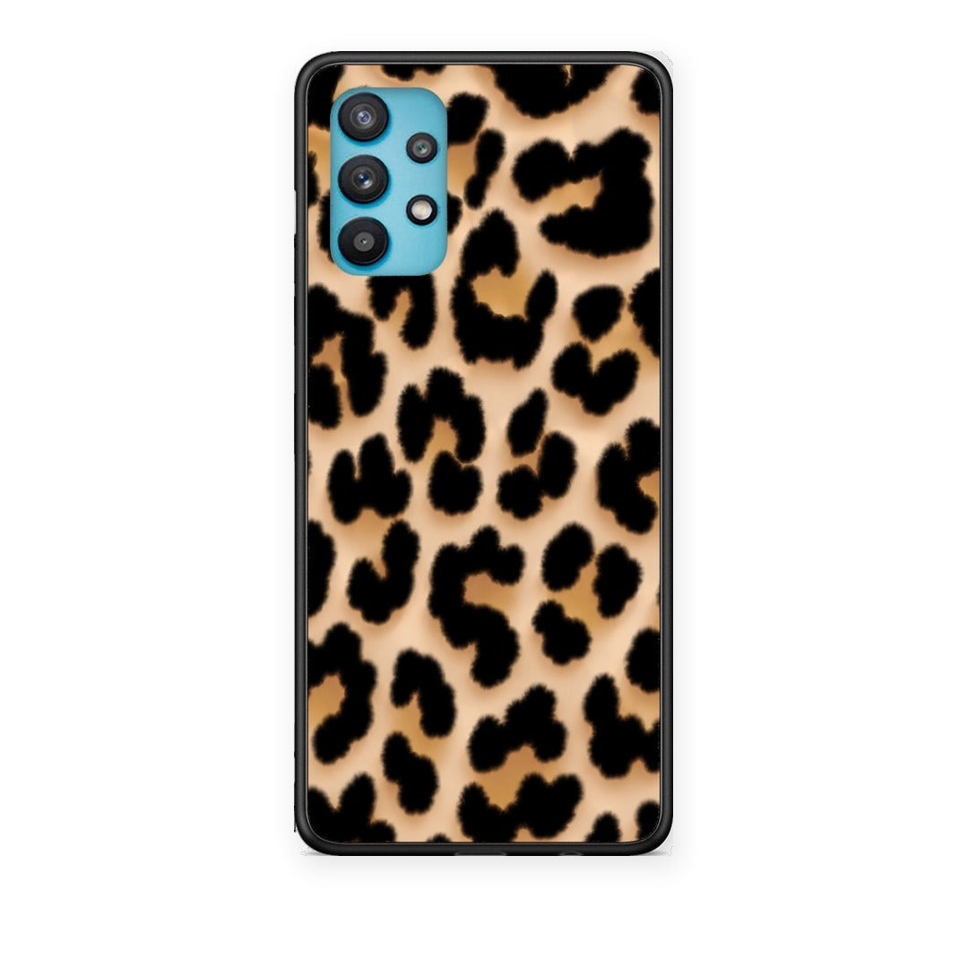 Θήκη Samsung Galaxy A32 5G Leopard Print Tan Large από τη Smartfits με σχέδιο στο πίσω μέρος και μαύρο περίβλημα | Samsung Galaxy A32 5G Leopard Print Tan Large case with colorful back and black bezels