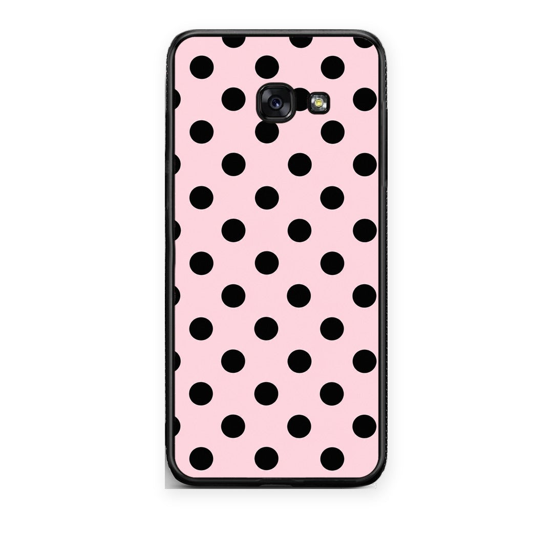 Θήκη Samsung Galaxy A5 2017 Black Polka Dots on Pink από τη Smartfits με σχέδιο στο πίσω μέρος και μαύρο περίβλημα | Samsung Galaxy A5 2017 Black Polka Dots on Pink case with colorful back and black bezels