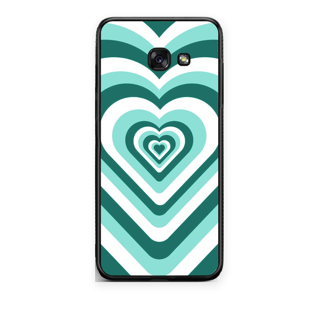 Θήκη Samsung Galaxy A5 2017 Green Hearts από τη Smartfits με σχέδιο στο πίσω μέρος και μαύρο περίβλημα | Samsung Galaxy A5 2017 Green Hearts case with colorful back and black bezels